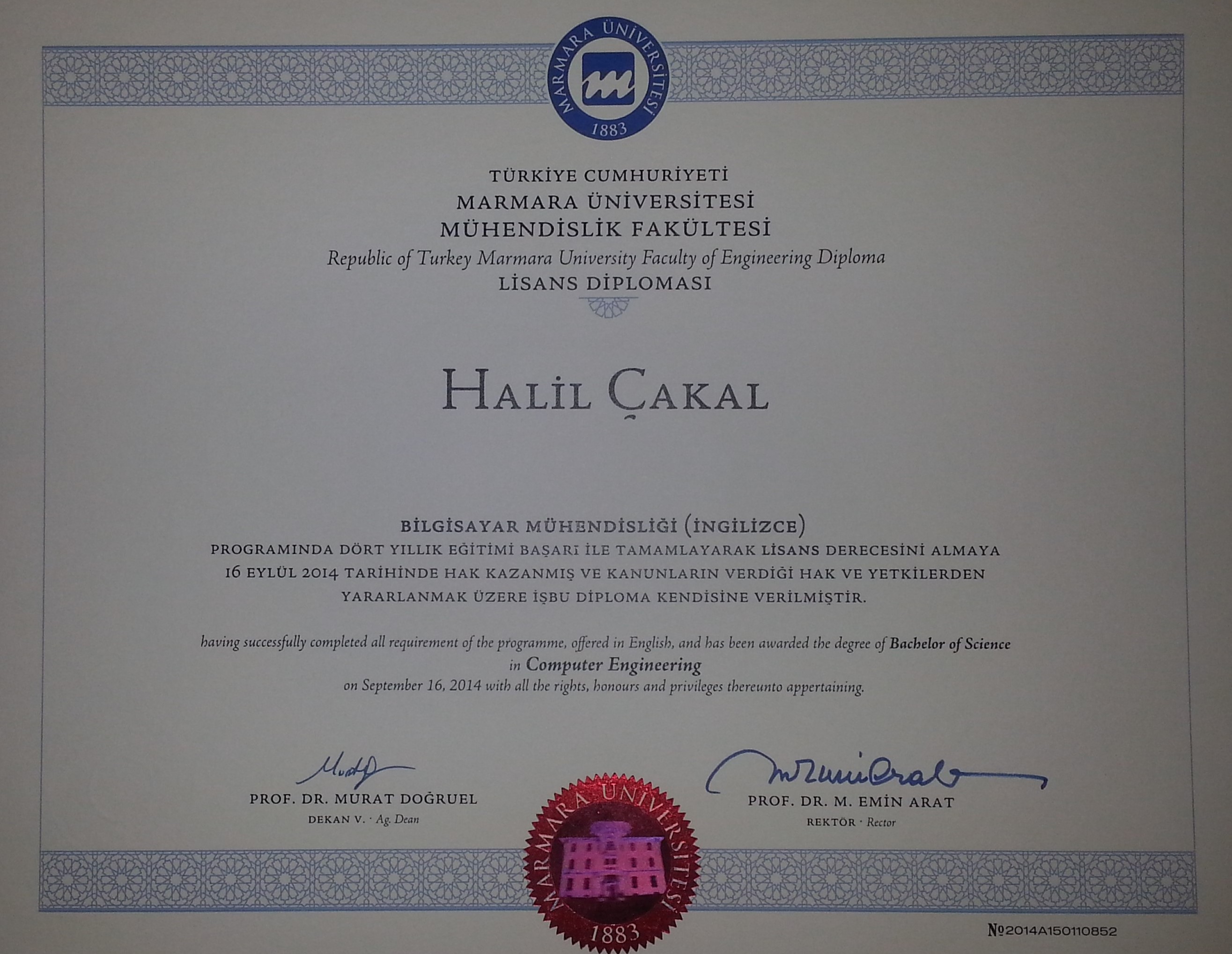 Bachelor of Science diploma